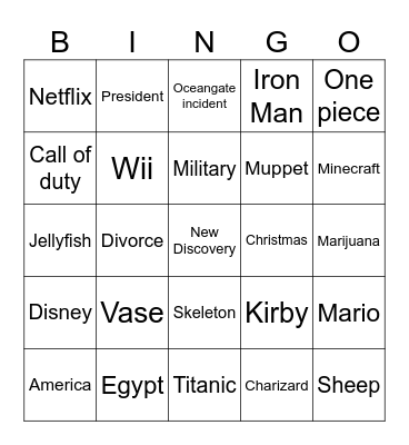 Infinite craft Bingo Card