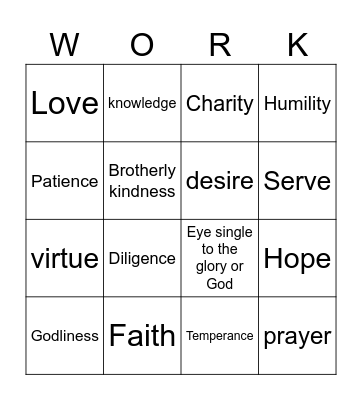 Embark in A Marvelous Work Bingo Card