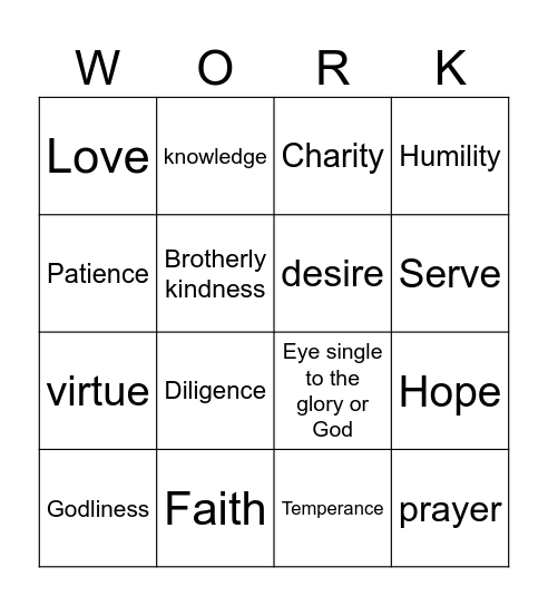 Embark in A Marvelous Work Bingo Card
