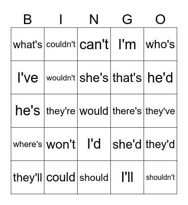 SIGHT WORDS Bingo Card