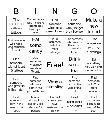 New Year Bingo Baby Bingo Card