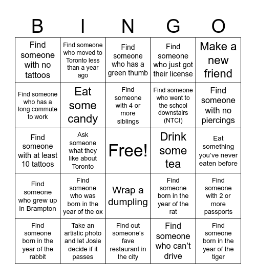 New Year Bingo Baby Bingo Card
