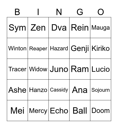 Hero Ban Bingo Card
