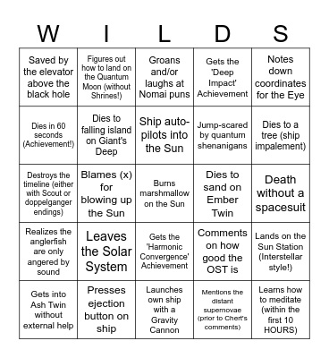 Outer Wilds!!! Bingo Card