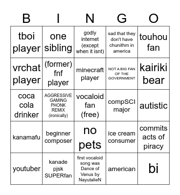fish bingo Card