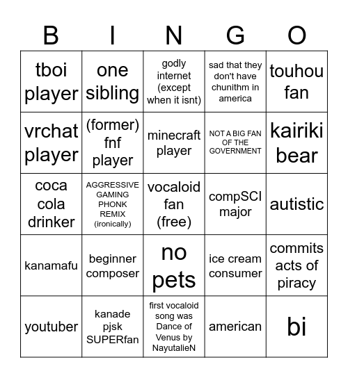 fish bingo Card