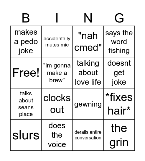 brendy Bingo Card