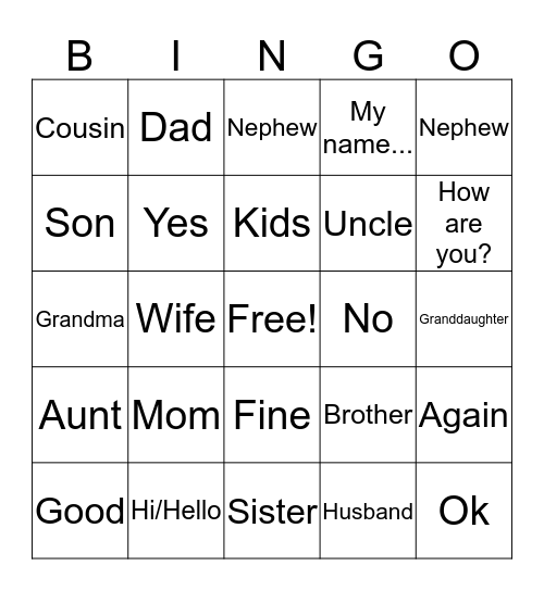 ASL BINGO Card