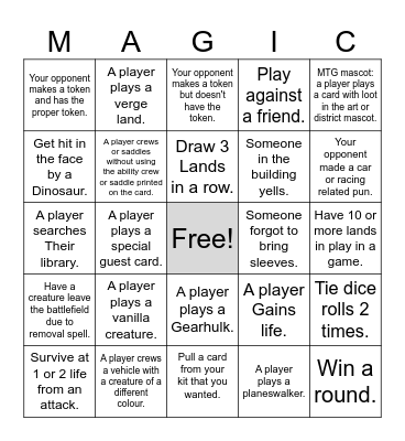 Prerelease Bingo Card