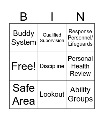 Webelos Bingo Card