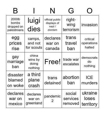 February 2025 Doombingo Card