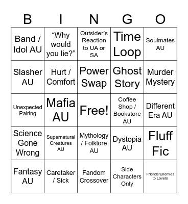 TUA 2025 Bingo Card