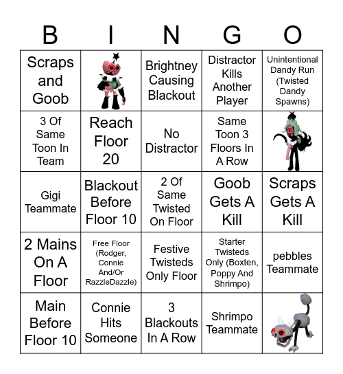 Dandy's Bingo Card