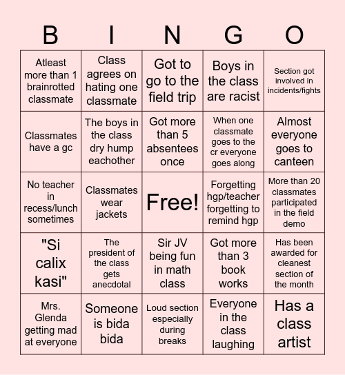 St. Pedro Bingo Card