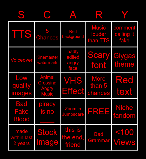 Anti Piracy Bingo Card