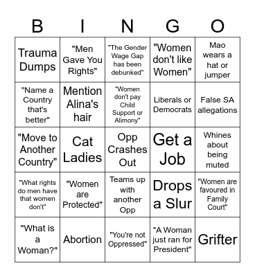 Alina Bingo Card