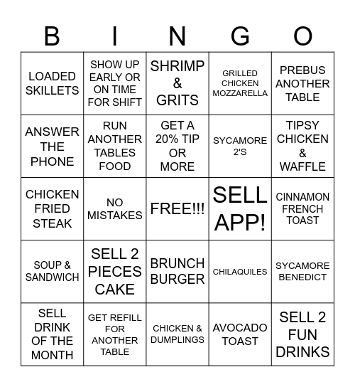 SERVER BINGO Card