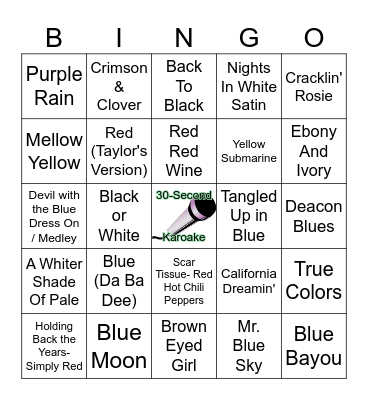 Colors Bingo Card