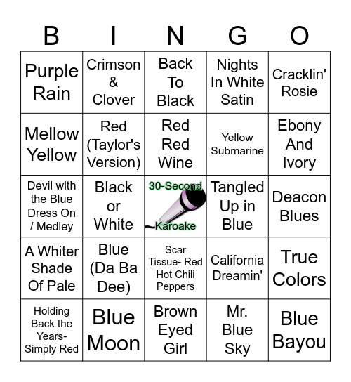Colors Bingo Card
