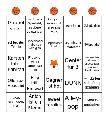 🏀 Basketball 🏀 Bingo Card