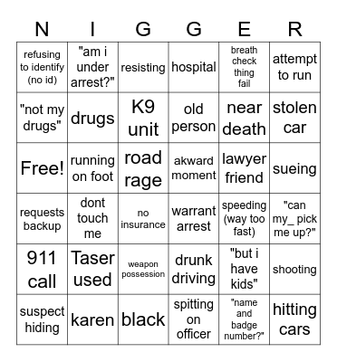 REAL CAR IDIOT BINGO Card