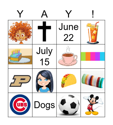 Half Birthday Bingo! Bingo Card