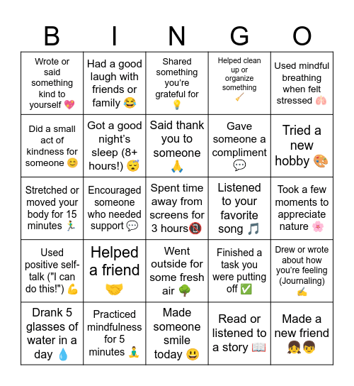 Well done bingo! Bingo Card