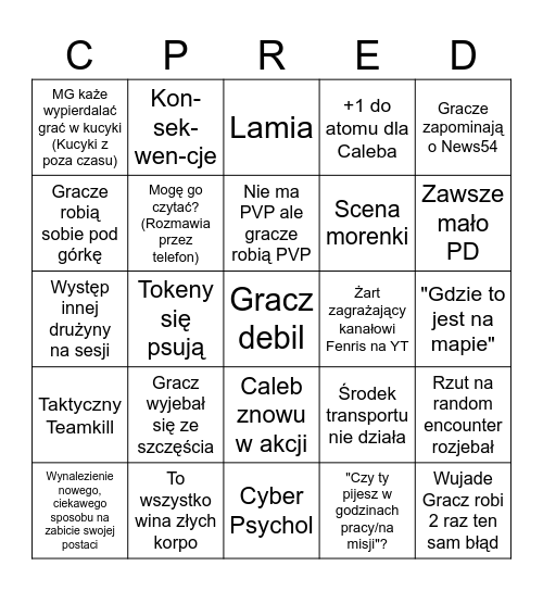 Cyberpunk ! Bingo Card