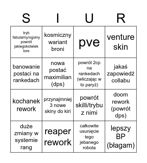 overawatch spotlight Bingo Card