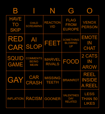 REELS BINGO Card