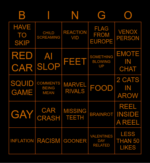 REELS BINGO Card
