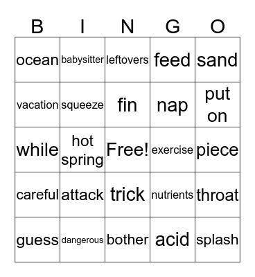 Time to Read 2 Chpt 1-4 Bingo Card