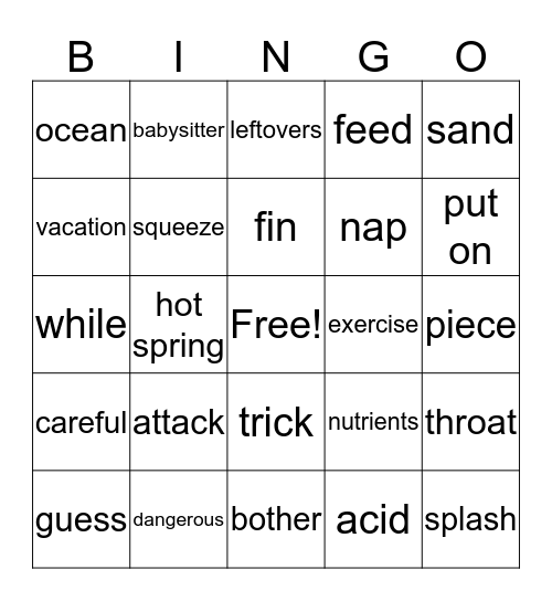 Time to Read 2 Chpt 1-4 Bingo Card