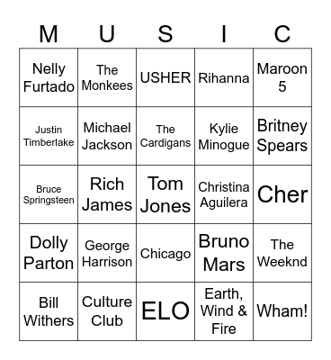 List 96 Bingo Card