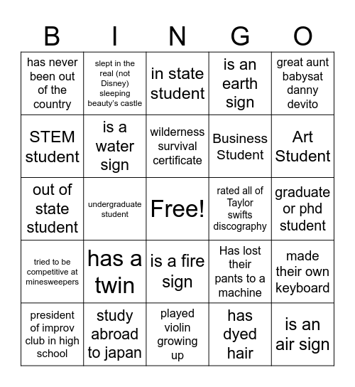 GRL Bingo Card