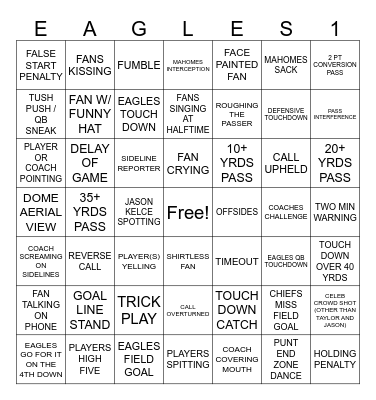 SUPERBOWL BINGO Card