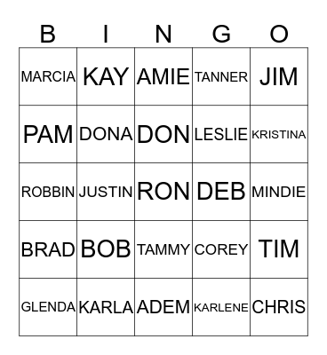 RUHLAND REUNION 2016 Bingo Card
