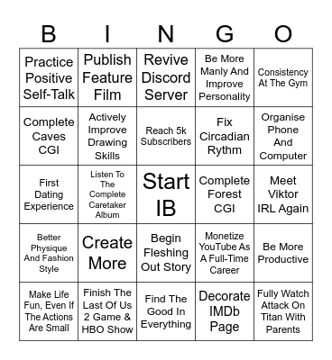 2025 Bingo Card Bingo Card