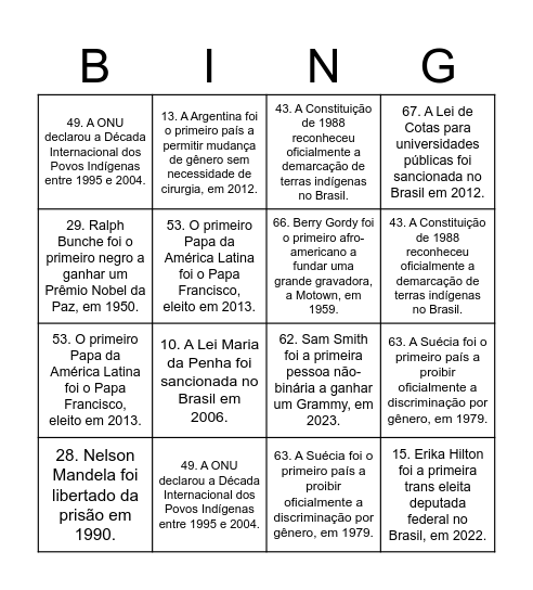 Diverdidade é potência Bingo Card