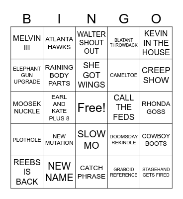 Tremors BINGO Card