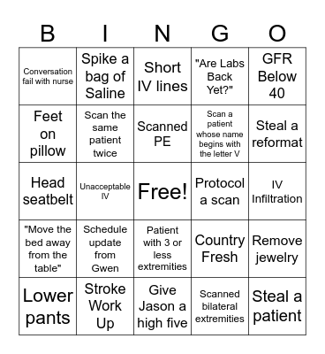 CT BINGO Card