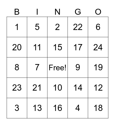 Groundhog Day Bingo Card