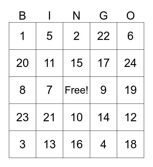Groundhog Day Bingo Card