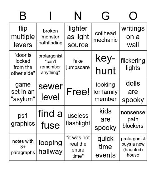 Cara & Tom Horrorspielbingo Card