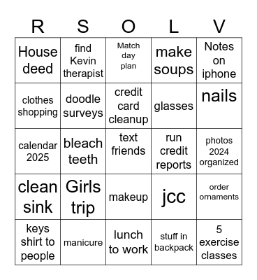 February 25 for 2025 Bingo Card