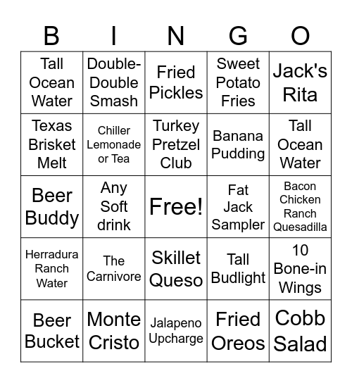 Boomerjack's Bingo Card