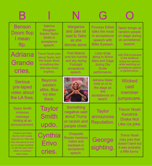GRAMMY 25 Bingo Card