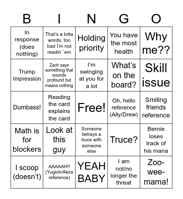 MTG Night Bingo Card