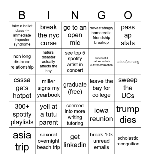 2025 bingo Card