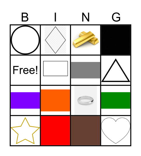 Colores y Formas Bingo Card